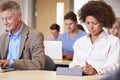 Mature Students In Further Education Class Royalty Free Stock Photo