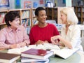 Mature students studying in library Royalty Free Stock Photo