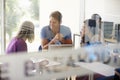 Mature Students Working In College Breakout Area Royalty Free Stock Photo