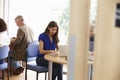 Mature Students Working In College Breakout Area Royalty Free Stock Photo