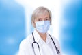 Mature surgeon face mask hospital Royalty Free Stock Photo