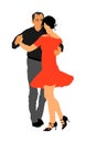 Mature tango dancing people in ballroom night event. Senior dancer party.