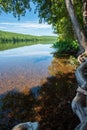 Mature trees on the shoreline of the crystal clear waters of Lake Fanny Hooe Royalty Free Stock Photo