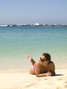 Mature Woman in the Beach Royalty Free Stock Photo