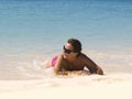 Mature Woman in the Beach Royalty Free Stock Photo