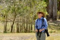 Mature woman birdwatching Royalty Free Stock Photo