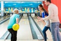 Mature woman bowling Royalty Free Stock Photo