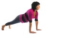 Mature woman in Chaturanga Dandasana yoga pose