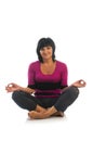 Mature woman in Easy yoga pose Royalty Free Stock Photo