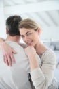 Mature woman embracing her husband Royalty Free Stock Photo