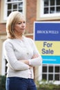 Mature Woman Forced To Sell Home Through Financial Problems Royalty Free Stock Photo