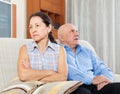 Mature woman having conflict with husband