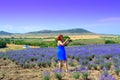 Mature woman in lavender field Royalty Free Stock Photo