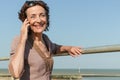 Mature Woman making a phone call Royalty Free Stock Photo