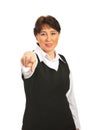 Mature woman pointing forward Royalty Free Stock Photo