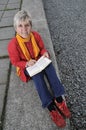 Mature woman reading book Royalty Free Stock Photo