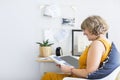 Mature woman reading book Royalty Free Stock Photo