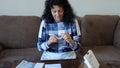 Woman doing coronavirus Covid-19 test at home 1 Swabbing