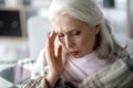 Mature woman suffering from headache Royalty Free Stock Photo