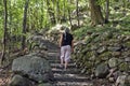 Mature woman trekking