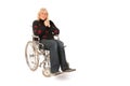 Mature woman in wheel chair Royalty Free Stock Photo