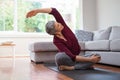 Mature woman in yoga pose Royalty Free Stock Photo