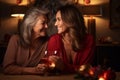 Mature women friends catching up over coffee. Group of senior female friends enjoying a meeting together. AI Generative Royalty Free Stock Photo