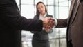 mature workers shaking hands in partnership deal, collaboration Royalty Free Stock Photo