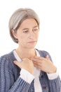 Matured woman with thyroid problems