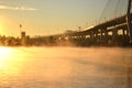 Matutinal mist on Neva River