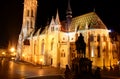 Gothic Matthias Church at night in Buda Castle Budapest Hungary Royalty Free Stock Photo