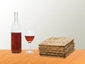 Matza and goblet with red wine Royalty Free Stock Photo