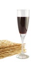 Matza and red wine Royalty Free Stock Photo