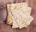 Matza on a wood background