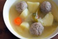 Matzah balls Jewish soup Royalty Free Stock Photo