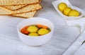 Matzah balls, Jewish soup dumpling made from on Passover Jewish Holiday kosher food background Royalty Free Stock Photo