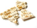 Matzah three pieces isolated Royalty Free Stock Photo