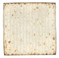 Matzah unleavened bread baked food isolated over white