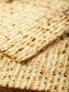 Matzakh. Close-up. Macro photography. The concept is the celebration of the spring holiday, the Jewish Passover. Religion, Judaism Royalty Free Stock Photo