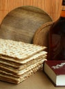 matzoh and bottle with red wines