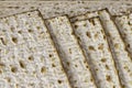 Matzot sheets close-up. Symbol of Jewish Passover