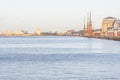 Maua port and Guaiba Lake at sunset, Porto Alegre Royalty Free Stock Photo