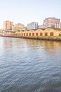 Maua port and Guaiba Lake at sunset, Porto Alegre Royalty Free Stock Photo