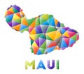 Maui - colorful low poly island shape.