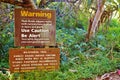 Maui haleakala state park caution signs