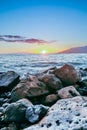 Maui Hawaii beach coastline of sand, sun, and blue water with crashing Royalty Free Stock Photo