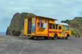 MAUI, HAWAII, USA-DECEMBER 14, 2014: unique snack and refreshment bus on the road side