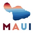 Maui map. Royalty Free Stock Photo