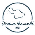 Maui Map Outline. Vintage Discover the World.