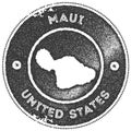 Maui map vintage stamp.